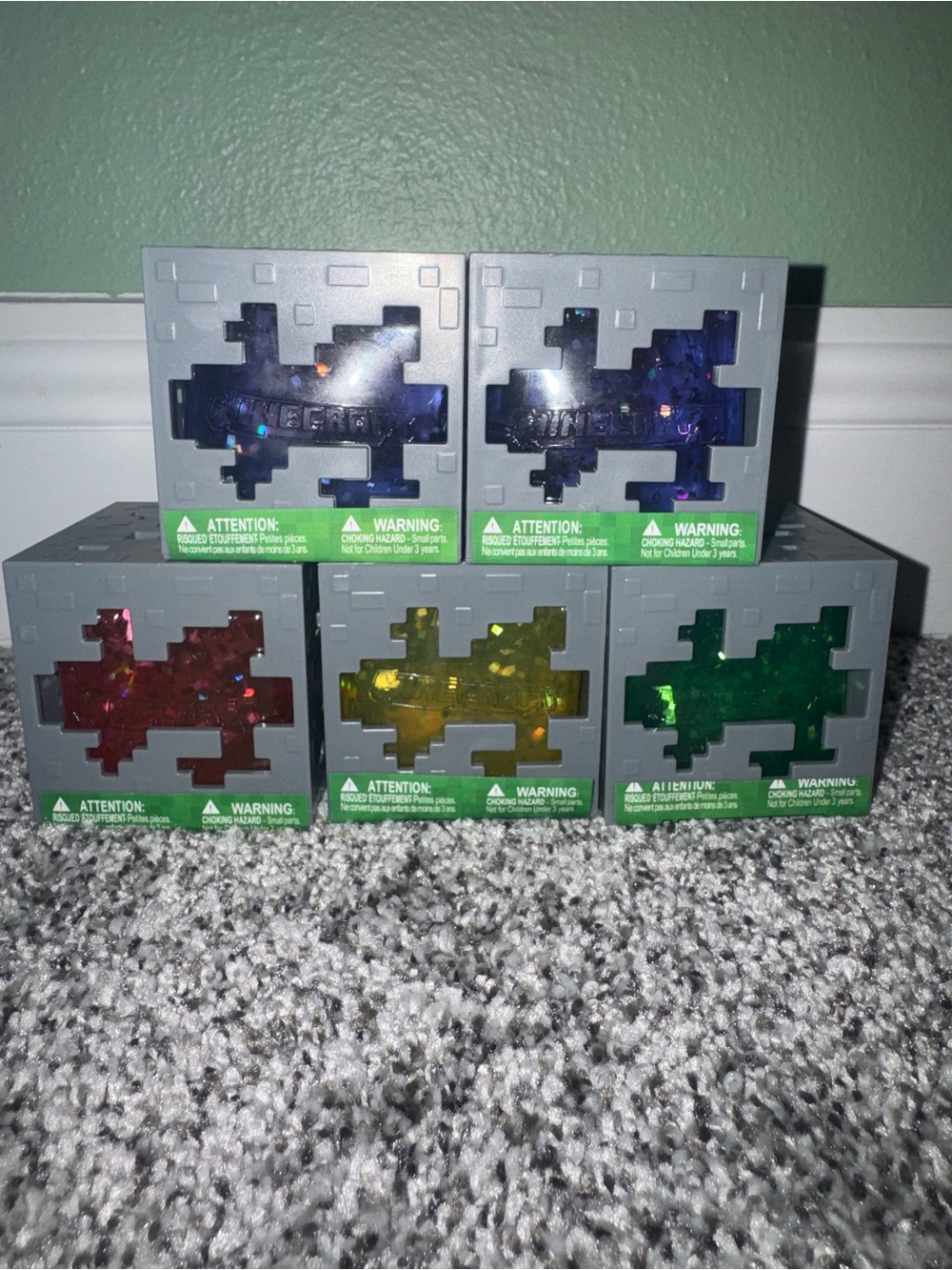 MINECRAFT JELLY CUBES - Viral Squishy NEW + RARE - Set of 5